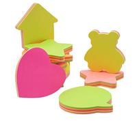 Notes autocollantes, pense-bête amovible autocollant auto-adhésif de couleur vive-Per Pack 8 formes différentes à l'intérieur-100 feuilles par bloc-Per Pad 5 Couleur-76mm x 76 mm