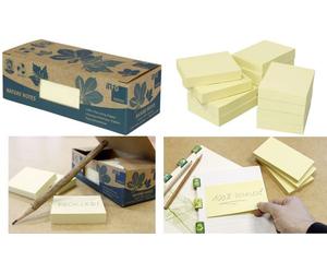 Notes autocollantes recy s Global Notes, 125 x 75 mm, jaune, 100 feuilles/bloc, 12 blocs