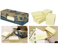 Notes autocollantes recy s Global Notes, 125 x 75 mm, jaune, 100 feuilles/bloc, 12 blocs