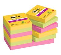 Notes Autocollantes Super Sticky,Couleurs Carnival,Pack De 12 Blocs,90 Feuilles Par Bloc,47,6 Mmx47,6 Mm-Feuillets Super Adhésifs Pour Prise De Notes,Listes De Tâches Et Rappels