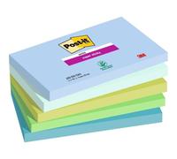 Notes Autocollantes Super Sticky,Couleurs Oasis,Pack De 5 Blocs,90 Feuilles Par Bloc,76 Mmx127 Mm-Feuillets Super Adhésifs Pour Prise De Notes,Listes De Tâches Et Rappels
