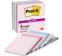 Notes Autocollantes Super Sticky,Couleurs Soulful,Pack De 6 Blocs,90 Feuilles Par Bloc,76 Mmx76 Mm-Feuillets Super Adhésifs Pour Prise De Notes,Listes De Tâches Et Rappels
