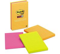 Notes Autocollantes Super Sticky,Grand Format Xxl,Lignées,101 Mmx152 Mm,Pack De 3 Blocs,90 Feuilles Par Bloc-Feuillets Super Adhésifs Pour Prise De Notes,Listes De Tâches Et Rappels