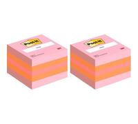 Notes,Mini Cube,400 Feuilles,51 Mmx51 Mm,Jaune,Orange,Rose-Notes Autocollantes Pour Prise De Notes,Listes De Tâches Et Rappel (Lot De 2)