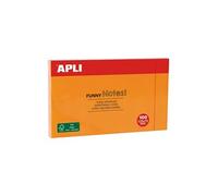 APLI Notes adhésives Funny Notes 15005 – 75×125 mm 100 feuilles – Lot de 12 Orange fluo