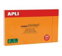 APLI Notes adhésives Funny Notes 15005 – 75×125 mm 100 feuilles – Lot de 12 Orange fluo
