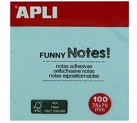 Bloc-Notes Adhesif 100f 75x75 Bleu Pastel - Apli 19085