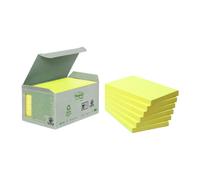 Notes repositionnables jaunes recyclées Post-It 76 x 127 mm - en tour distributrice - bloc de 100 feuilles