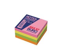 Notes repositionnables néon 75x75 mm - Maxiburo - bloc de 400 feuilles