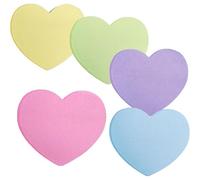 Notes Super Sticky,Postit,Pour Post It Coeur,600 Feuilles Forme De Coeur Auto-Adhésif Couleur Notes Adhésives,Pour Prise De Notes,Listes De Tâches Et Rappels (5 Couleurs,50x43 Mm)