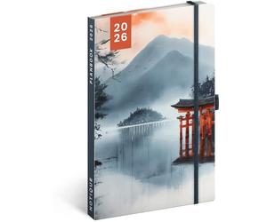 NOTIQUE Agenda 2026 environ A5 - 2en1 Calendrier & Carnet de notes, Agenda hebdomadaire à couverture rigide avec fermeture élastique, 144 pages de calendrier, Calendrier de livre, Planificateur (Japon