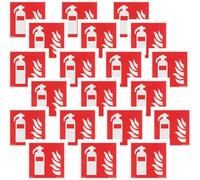 notlok Safety Work - 20x Panneau Extincteur [15 x 15 cm] | Panneau PVC Photoluminescent + Ruban Adhésif de Montage | DIN ISO 7010 | Extincteur CO2, Extincteurs Incendie, ABC