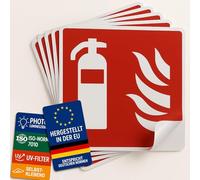 notlok Safety Work 5x Panneau Extincteur 15x15cm Adhésif, Photoluminescent | Panneau auto-adhésif, Résistant aux intempéries, DIN EN ISO 7010, pour extincteur CO2, extincteurs incendie ABC