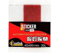 notlok Safety Work - Autocollant Petit extincteur Automatique 4×10 cm | Protection Incendie sans Entretien | Technologie microcapsulaire | pour armoires électriques, véhicules et Batteries Lithium