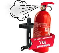 notlok Safety Work Extincteur Poudre ABC 1kg + E < 1000 V, Support Mural | Garantie de 3 Ans, Extincteurs Incendie à Poudre pour Voiture, Camping Car, Bateau, Extincteur Maison Tous Feux