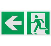 notlok Safety Work Panneau Sortie de Secours photoluminescent 15x30 cm