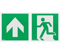 notlok Safety Work Panneau Sortie de Secours photoluminescent 15x30 cm