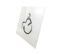 notlok Safety Work Plaque WC de Porte pour Toilettes Hommes, Femmes ou Handicapés, Sticker Pictogramme pour Portes et Mur, Verre, Acrylique, Brillant de 2 mm + Bande Adhésive pour le Montage, 12x12cm