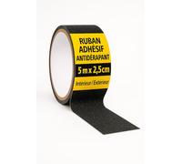 notlok Safety Work Ruban adhésif antidérapant [5 m x 2,5 cm] noir | bande antidérapante pour l'intérieur et l'extérieur | bande antidérapante, bandes antidérapantes pour escaliers, marches d'escalier