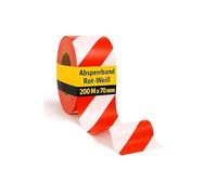notlok Safety Work Ruban de Signalisation Rouge et Blanc 200 m x 70 mm | Haute visibilité & Anti-UV, Rubalise résistante et Anti-intempéries, Idéale pour Chantier et événements, Solide