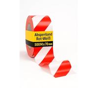 notlok Safety Work Ruban de Signalisation Rouge et Blanc 500 m x 70 mm | Haute visibilité & Anti-UV, Rubalise résistante et Anti-intempéries, Idéale pour Chantier et événements, Solide
