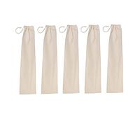 noTrash2003 Baguette Sac en Coton avec Cordon de Serrage Lot de 5, Naturel, 5er Set