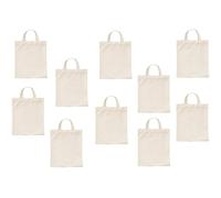 noTrash2003 Sac en tissu pour enfants, non imprimé, à peindre, à broder, à coller, 100 % coton, 2 anses courtes, kit de bricolage pour enfants, 25 couleurs naturelles, 26 cm x 22 cm