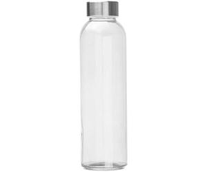 noTrash2003 Trinkflasche aus Glas mit Edelstahlverschluss für Sport, Camping und Outdoor in vielen versch. Farben zur Auswahl, 500 ml Füllmenge (Transparent)