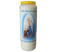 Notre-Dame de Lourdes Bougie de prière en pot Neuvaine 18 x 7 cm 100% Légumes Combustion 9 jours - 216 heures