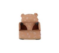 NOUKIE'S - Rehausseur caramel Bébé de 9 mois à 3 ans Chaise Enfant avec Dossier et Coussin- Léger, Pliable et Nomade - Harnais, Sécurité - Imperméable, Déhoussable et Lavable - Max 13 kg - Voyage