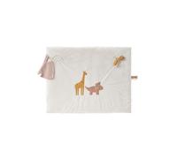 Noukie's - Tapis de Parc 75 x 95 cm Rose poudré - Popsie - Broderie Dinosaure, Girafe & Libéllule - Tapis de Jeu Doux pour Bébé - Compatible Arche d’Éveil - Accessoire Chambre Bébé - Activité