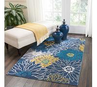NOURISON Tapis décoratif Passion Floral Bleu 1,2 x 1,8 m