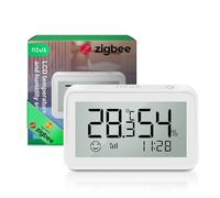 NOUS E6 Thermomètre et Hygromètre Connecté LCD ZigBee, Thermometre Interieur, Température et d'humidité Intelligent, Compatible avec Alexa, HomeKit, Tuya, Smart Life ZigBee2MQTT, Requis Hub NOUS E1/E7