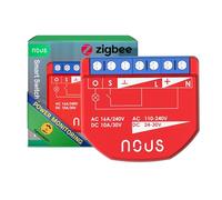 NOUS Module Interrupteur Intelligent ZigBee avec Mesure de Puissance, 1 Canal, AC 16A/DC 10A, 3.0 Hub Requis, Compatible avec Alexa, Zigbee2MQTT, Google Assistant, Home Assistant, Tuya