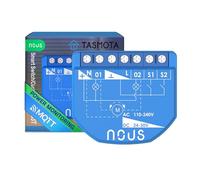 NOUS Tasmota Module de commutation WiFi 16 A 2 canaux avec mesure de puissance/module de rideau 1 canal, ESP32, capteur de température, mat et MQTT, contacts secs, compatible avec Alexa, Home