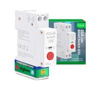 Nous Zigbee Interrupteur rail DIN 25 A Interrupteur intelligent avec surveillance de l'énergie, compatible avec Zigbee2MQTT, Home Assistant, Alexa & Google Home, télécommande par application, commande