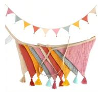 Nouveau 1/2/3 pièces Guirlande Triangle en Tissu Décoration de Fête Anniversaire Intérieur Guirlande dessin animé, Bannière Décorative Suspendue Style INS, Convient pour Pique-nique, Anniversaire, Pâq