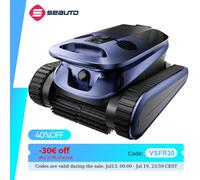 (Nouveau 2026) Robot aspirateur de piscine Seauto - Navigation intelligente IA, 360° ° Nettoyage de la pointe à la boutée, 4 modes de nettoyage, pour toutes les piscines jusqu'à 300 [unités] ㎡ SAT 40