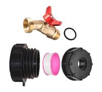 Nouveau Accessoires De Connecteur Ibc Pour Réservoir D'eau 1000l-robinet En Laiton Pour Réservoir D'une Tonne, Robinet Papillon 62 Fils Fins | Composants De Joint D'adaptateur De Conteneur Industriel