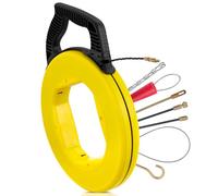 Nouveau Aiguille Electricien 4,5mm 50m, 360° Tête de Rouleau Rotative, Spirale Tire Fil 50m, Tire Fil Electricien avec 7 Ressorts de Guidage, Electrique Tire Fils Ensemble