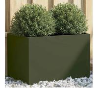 Nouveau Boîte à Fleurs Jardin - Jardinière vert olive 62x40x39 cm acier DECO FT2188231