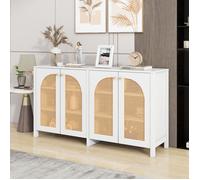 Nouveau buffet moderne de style minimaliste Premium sense, 4 portes en rotin, poignée en métal, buffet simple pour salle à manger,