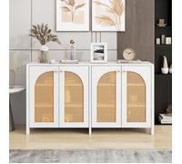 Nouveau buffet moderne de style minimaliste Premium sense, 4 portes en rotin, poignée en métal, buffet simple pour salle à manger,