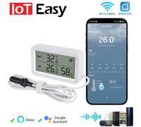 Nouveau capteur de température et d'humidité Tuya WiFi Zigbee, écran LCD numérique, pratique avec Smart Life Google Assistant, avec module externe