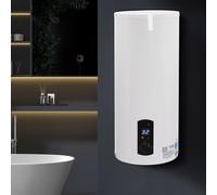 NOUVEAU Chauffe-eau électrique 100L, 2000W, avec écran LED, réservoir d'eau chaude suspendu, réglage du thermostat, blanc BLANC