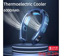 Nouveau climatiseur portable 2026 rechargeable par USB, ventilateur de cou suspendu silencieux 3 vitesses, 6000 mAh, pour l'extérieur et l'été Pro white 10000mAh