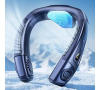 Nouveau climatiseur portable pour le cou 2026, version améliorée, 360° ° Ventilateurs de cou à flux d'air bidirectionnel, ventilateur de cou 2 en 1 avec plaque de refroidissement, 6000mAh White