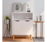 Nouveau Console de Cuisine - BMD - Meuble de Rangement Buffet blanc brillant 60x30x72 cm - bois d'ingénierie BELLE - VENTE