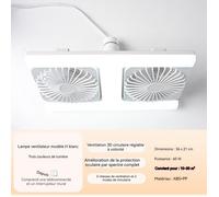 Nouveau double rangée extra large vent silencieux ventilateur lumière blanc 60W - trois couleurs changer la lumière VENTILATEUR