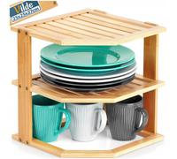 NOUVEAU étagère d'angle de cuisine Vilde bambou 3 étages organisateur étagère...